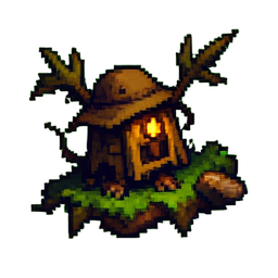 Explorador de la selva — sprite pixel art 256×256