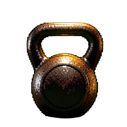 Kettlebell de Ferro Fundido — sprite pixel art 256×256