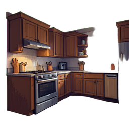 Moderne Küche — 256×256 Pixel-Art-Sprite