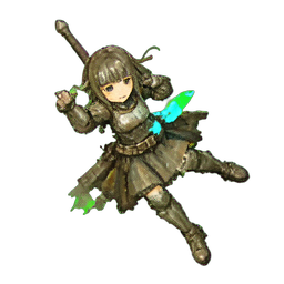 Fille Chevalier (Atmosphérique) — sprite pixel art 256×256