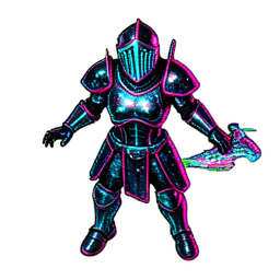 Knight Girl (Cyberpunk) - 256x256 pixel art sprite