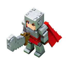 Knight Girl (Voxel) - 256x256 pixel art sprite