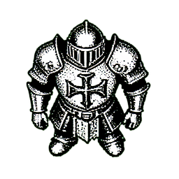 Knight Paladin (1-Bit) - 256x256 pixel art sprite