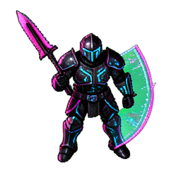 Knight Paladin (Cyberpunk) - 256x256 pixel art sprite