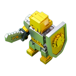 기사 기사 (Voxel) — 256×256 픽셀 아트 스프라이트