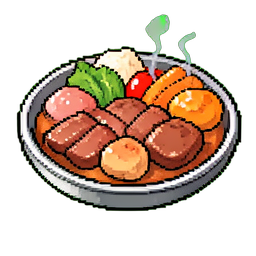 韓国BBQプレート — 256×256 ピクセルアートスプライト