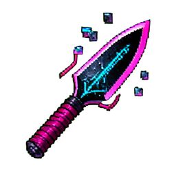 Kunai (Cyberpunk) — sprite pixel art 256×256