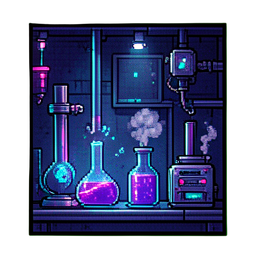 Cuaderno de laboratorio cuadriculado — sprite pixel art 256×256