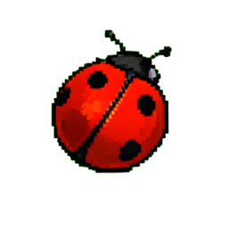 Mariquita vermelha (Cinemático) — sprite pixel art 256×256