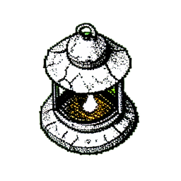 등불 (1비트) — 256×256 픽셀 아트 스프라이트