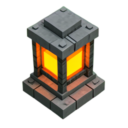 Lantern (Voxel) - 256x256 pixel art sprite