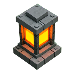 Laterne (Voxel) — 256×256 Pixel-Art-Sprite
