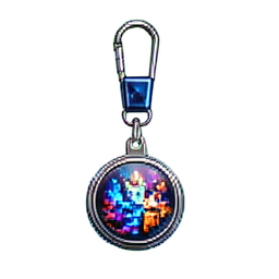 Porte-badge avec lanière — sprite pixel art 256×256