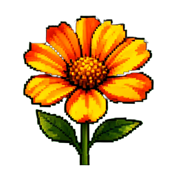 Flor de arbusto grande — sprite pixel art 256×256