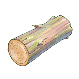 Tronc tombé — sprite pixel art 256×256