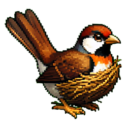 Nido grande — sprite pixel art 256×256