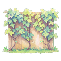 Grande parede de videiras — sprite pixel art 256×256