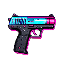 Pistola a laser (Cyberpunk) — sprite pixel art 256×256