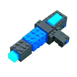 激光枪 (Voxel) — 256×256 像素游戏素材
