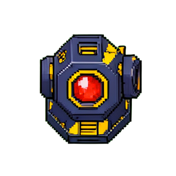 Laser Turret (16-Bit) — 256×256 pixel art sprite