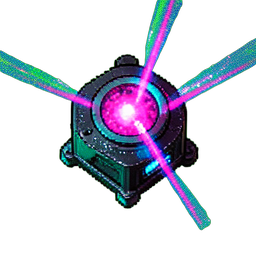 Laser Turret (Cyberpunk) — 256×256 pixel art sprite