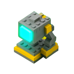 Laser Turret (Voxel) - 256x256 pixel art sprite