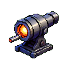 Laser Turret — 256×256 pixel art sprite