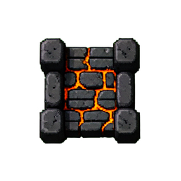 Pont de lave (16 bits) — sprite pixel art 256×256