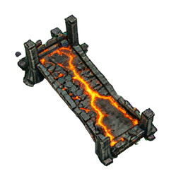 Lava Bridge (Atmospheric) - 256x256 pixel art sprite