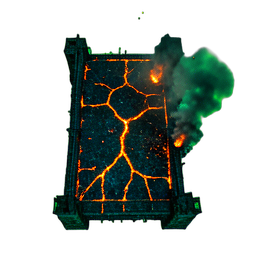 Lava Bridge (Cinematic) - 256x256 pixel art sprite