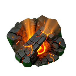 Lava Bridge (HD-2D) - 256x256 pixel art sprite