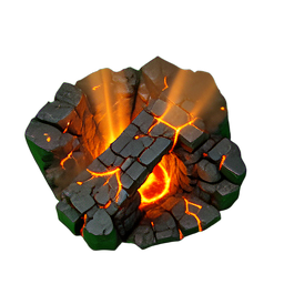 Puente de Lava (HD-2D) — sprite pixel art 256×256