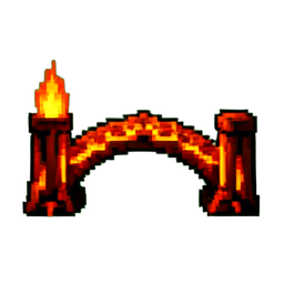 Lava Bridge — 256×256 pixel art sprite