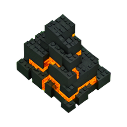 Lava Cooled (Voxel) - 256x256 pixel art sprite