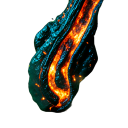 Lava Flow (Cinematic) - 256x256 pixel art sprite