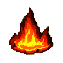 Fluxo de Lava — sprite pixel art 256×256
