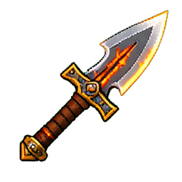 Lava-Schmiedehacke — 256×256 Pixel-Art-Sprite