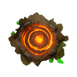 Piscina de Lava (Atmosférica) — sprite pixel art 256×256
