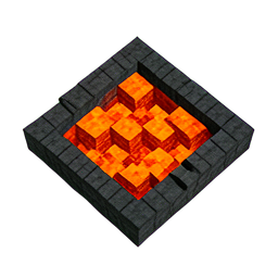 Lava Pool (Voxel) - 256x256 pixel art sprite