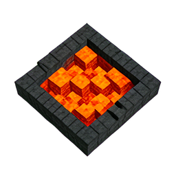 Estanque de Lava (Voxel) — sprite pixel art 256×256