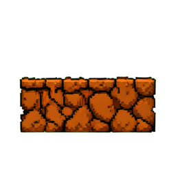 Plateforme de roche de lave — sprite pixel art 256×256