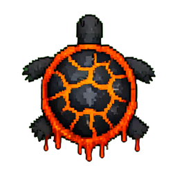 Lava Turtle (16-Bit) - 256x256 pixel art sprite