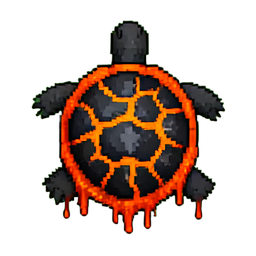 Tortuga de Lava (16-Bit) — sprite pixel art 256×256