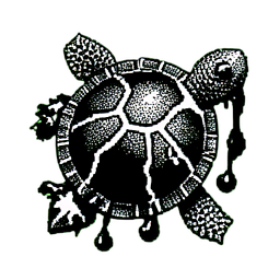 Lava Turtle (1-Bit) - 256x256 pixel art sprite