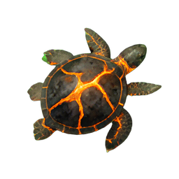 Lava Turtle (Atmospheric) - 256x256 pixel art sprite