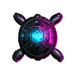 Lava-Schildkröte (Cyberpunk) — 256×256 Pixel-Art-Sprite