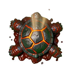Lava Turtle (HD-2D) — 256×256 pixel art sprite