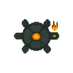 Tortue de lave (Basse Résolution) — sprite pixel art 256×256