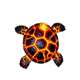 Lava-Schild (VFX) — 256×256 Pixel-Art-Sprite