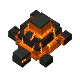 Lava Turtle (Voxel) - 256x256 pixel art sprite